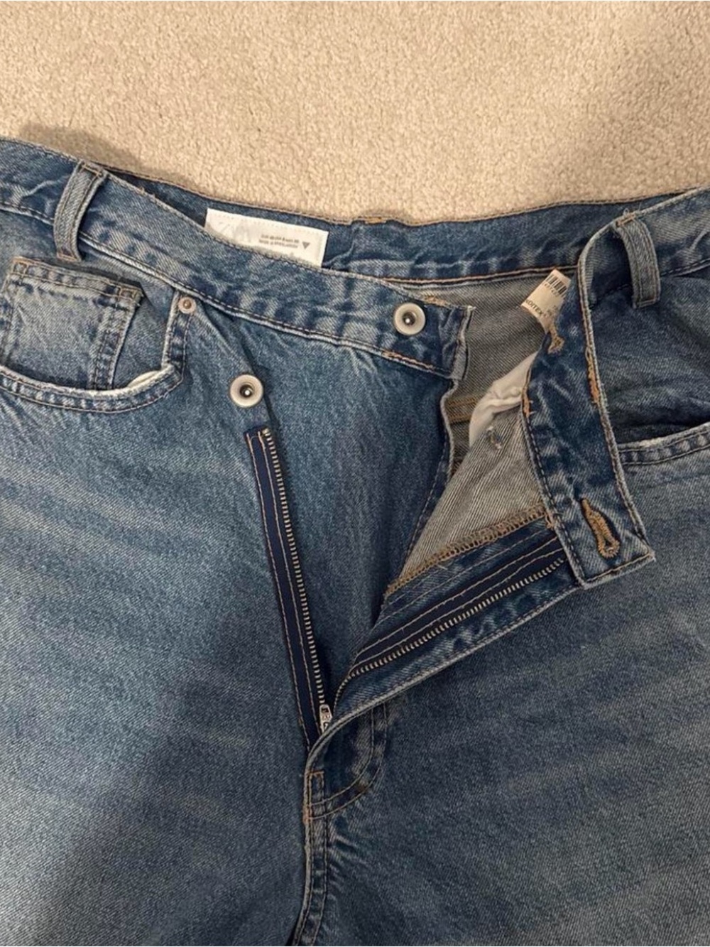 Zara Asymmetrical Wide Leg Jean